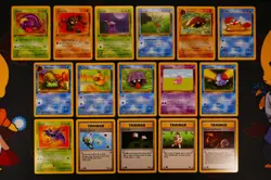 LP/NM (1st edition) COMPLETE Pokemon FOSSIL Set 16-Card COMMON ed w/Kabuto 50/62 - Image 1