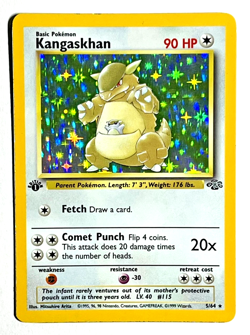 Vintage 1999 Pokemon TCG Kangaskhan Card #5/64 1st Edition Holo Rare Jungle - Image 1