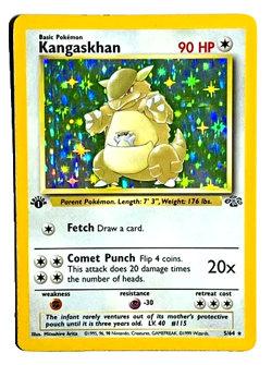 Vintage 1999 Pokemon TCG Kangaskhan Card #5/64 1st Edition Holo Rare Jungle - Image 3