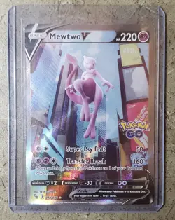 Mewtwo V 072/078 Pokemon Go Sword & Shield Alternate Holo Rare Card NM - Image 1