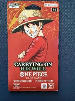 One Piece Card Game Carrying On His Will Booster Sleeve OP13 English Edition New - Image 1