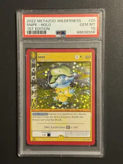 MetaZoo Wilderness 1st Edition SNIPE 20/165 Full Holo Card PSA 10 GEM MINT - Image 1