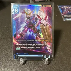 Gundam Card Newtype Rising GD01 Unicorn Gundam (Destroy Mode) GD01-002 LR NM - Image 1
