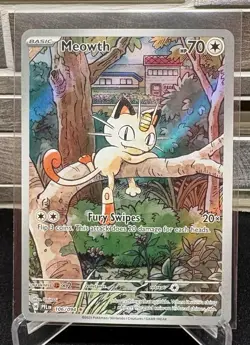 Pokemon TCG Phantasmal Flames Meowth 106/094 Illustration Rare - Image 1