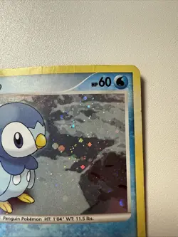 Pokemon TCG Piplup Diamond & Pearl 93/130 Promo Cosmos Holo Swirl Rare Damaged - Image 4