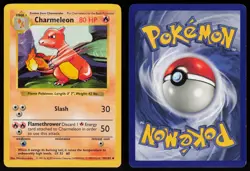 Charmeleon 24/102 Uncommon Shadowless Base Set Pokemon - Image 3