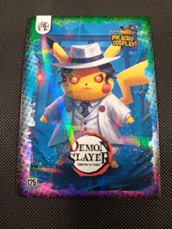 Muzan Demon Slayer (Pikachu) #125 - Wave Holo - Electric Pikachu Cosplay Pokemon - Image 1