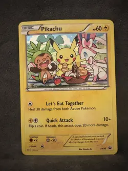 Pikachu XY95 XY Black Star Promo Holo Pokemon TCG Heavily Played - Image 1