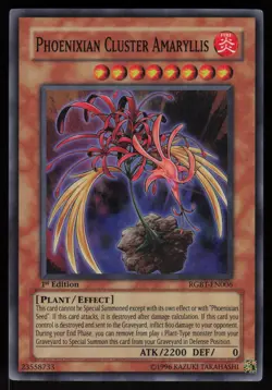 Phoenixian Cluster Amaryllis RGBT-EN006 Super Rare 1st Edition Yu-Gi-Oh - Image 1