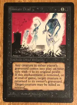 MTG BETA Animate Dead - Lightly Played - Magic: the Gathering Beta Edition - Image 1