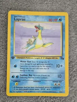 Lapras Holo 10/62 Fossil Holo 1st Edition Pokemon TCG - Image 1