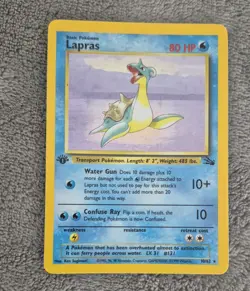 Lapras Holo 10/62 Fossil Holo 1st Edition Pokemon TCG - Image 2