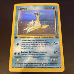Lapras Fossil Holo First Edition 10/62 Pokemon TCG - Image 1