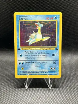 Lapras 1st Edition Fossil 1999 Holo Rare 10/62 Pokemon TCG LP - Image 1