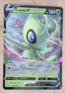 Pokemon TCG Celebi V 001/202 Swsh01: Sword & Shield Holo Pack Fresh NM/M Conditi - Image 1