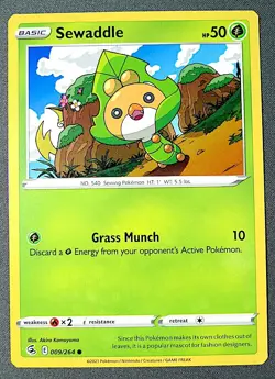 Pokemon Sewaddle Trading Card 009/264 - Image 1