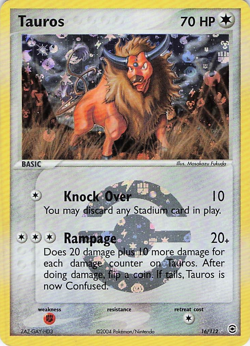 Pokemon Card - Tauros FireRed & LeafGreen 16/112 Reverse Holo NEVER PLAYED - Image 2