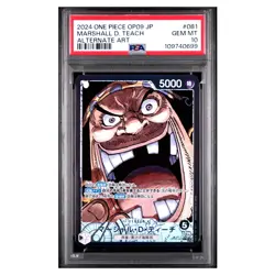 One Piece Card Game Marshall D. Teach #081 OP09 Japanese PSA 10 GEM MINT Leader - Image 1