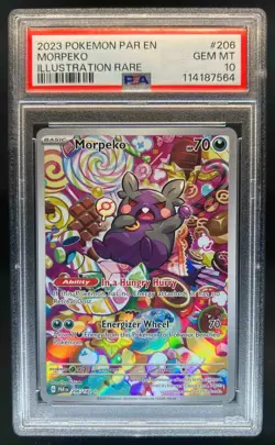 2023 Pokemon SV Paradox Rift Morpeko Illustration Rare FA #206/182 PSA 10 - Image 1