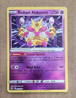 Pokemon TCG- Radiant Alakazam 059/195- Silver Tempest- Holo Radiant Rare - Image 1