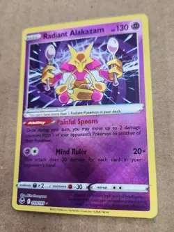 Pokemon TCG- Radiant Alakazam 059/195- Silver Tempest- Holo Radiant Rare - Image 2
