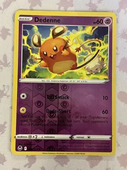 Pokemon TCG Dedenne SWSH - Silver Tempest 085/195 Reverse Holo Uncommon - Image 1