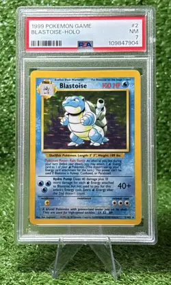 1999 Pokemon Blastoise Base Set Holo 2/102 PSA 7 English - Image 1