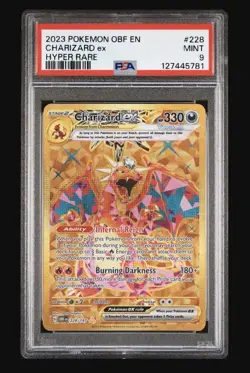 Pokemon 2023 PSA 9 MINT Charizard EX 228 Obsidian Flames Hyper Rare PSA 9 - Image 1