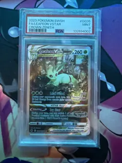 2023 Pokemon Crown Zenith Leafeon VSTAR Galarian Gallery GG35/GG70 PSA MINT 9 - Image 1