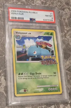 2009 Pokemon Rumble Venusaur 1/16 Holo Graded PSA 8 Rare Card Mint - Image 1