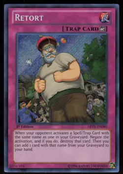Retort ABYR-EN080 Secret Rare Abyss Rising 1st Edition Yu-Gi-Oh - Image 1