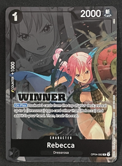 Rebecca Winner Pack 2025 Vol. 2 One Piece Foil Promo OP04-092 - Image 1