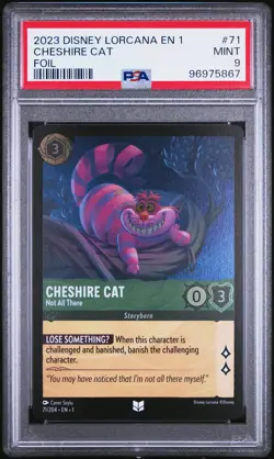 2023 DISNEY LORCANA EN 1-THE FIRST CHAPTER CHESHIRE CAT - NOT ALL THERE PSA 9 - Image 1