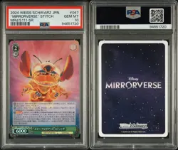 Weiss Schwarz "Mirrorverse" Stitch Disney JPN MRd/S111-047S SR PSA 10 Gem Mint - Image 1
