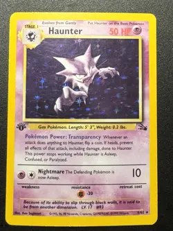 Haunter 6/62 Pokemon TCG Fossil Set Card 1st Edition Holo - Image 1