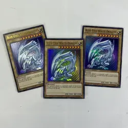 Lot of 3 Blue-Eyes White Dragon CT13-EN008 UltraRare Holographic LE Yugioh Card - Image 1