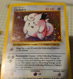 Pokemon TCG Clefairy Base Set Holo Card 5/102 Shadowless Rare - Image 3