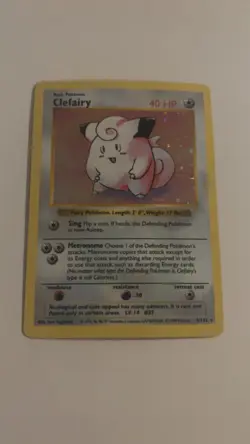 Pokemon TCG Clefairy Holo Card Base Set, Shadowless Rare, 5/102 - Image 1