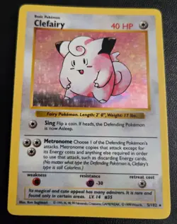 Pokemon TCG Clefairy Holo Card Base Set, Shadowless Rare, 5/102 - Image 2