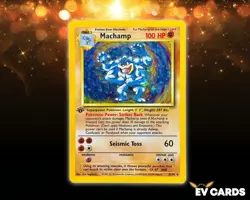 Pokemon TCG - Machamp 8/102 Holo Rare 1st Editon Base Set WOTC Vintage Card - Image 1