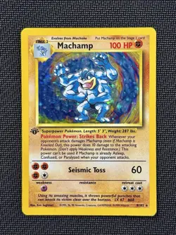 Pokemon TCG - Machamp 8/102 Holo Rare 1st Editon Base Set WOTC Vintage Card - Image 2