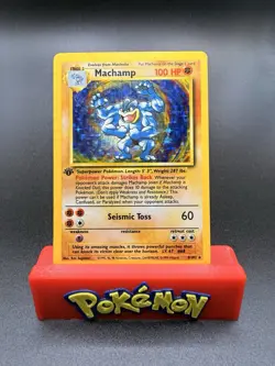 Pokemon TCG Machamp Holo Rare 1st Edition Base Set 8/102 WOTC MP - Image 1