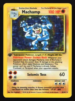 Machamp 8/102 Base Set 1st Edition Holo Rare Pokemon Card - Image 1