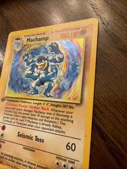 Machamp 1st Edition Holo WOTC Pokemon TCG Base Set 8/102 Rare LP Ungraded - Image 3