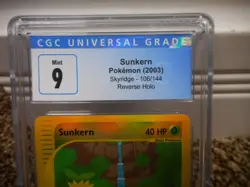 Sunkern cgc 9 MINT REVERSE HOLO Skyridge 2002 E-Reader 106/144 psa card Pokemon - Image 2