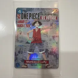 One Piece Monkey.D.Luffy US College Basketball Promo Card 2/9 St John's In-Hand - Image 1