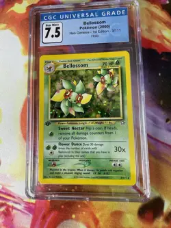 1st Edition Bellossom Neo Genesis Holo CGC 7.5 Blue Label Pokemon Card 2000 - Image 1