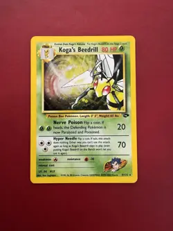Koga’s Beedrill 9/132 Holo Rare Gym Challenge Pokemon Card LP - Image 1