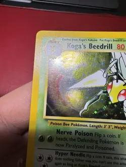 Koga’s Beedrill 9/132 Holo Rare Gym Challenge Pokemon Card LP - Image 3