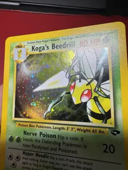 Koga’s Beedrill 9/132 Holo Rare Gym Challenge Pokemon Card LP - Image 4
